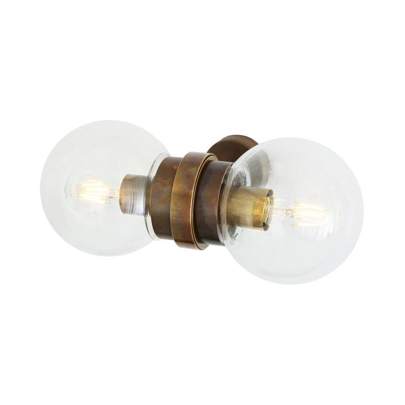 Eske Double Wall Light - Antique Brass