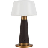 Expresso Vegan Leather Clemence Table Lamp by Alora Lighting