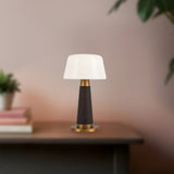 Expresso Vegan Leather Clemence Table Lamp by Alora Lighting