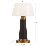 Expresso Vegan Leather Clemence Table Lamp by Alora Lighting Dimensions