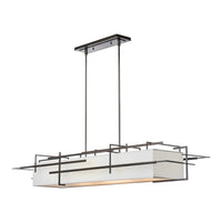 Etch Linear Suspension, shown in Bronze, Natural Anna Shade, by Hubbardton Forge