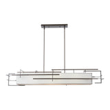 Etch Linear Suspension, shown in Bronze, Natural Anna Shade, by Hubbardton Forge