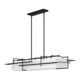 Etch Linear Suspension in Black, Natural Anna Shade by Hubbardton Forge