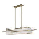 Etch Linear Suspension in Modern Brass, Flax Shade by Hubbardton Forge