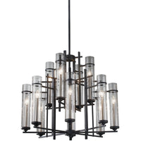 Ethan Chandelier — Antique Forged Iron / Brushed Steel