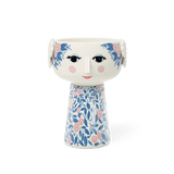 Bjørn Wiinblad Eva Vase, Blue/Rose, H: 7.3" By Bjorn Wiinblad