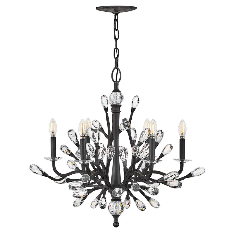 Eve Medium Single Tier Chandelier - Brushed Graphite - by Fredrick Ramond