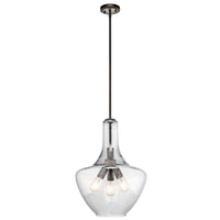 Everly 3-Light Pendant 16 Inch in Olde Bronze with Clear Seeded Glass