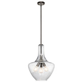 Everly 3-Light Pendant 16 Inch in Olde Bronze with Clear Seeded Glass