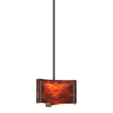 Exos Delta Mini Pendant in Bronze, Topaz Glass by Hubbardton Forge