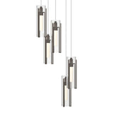 Exos Glass 5-Light Pendant in Bronze, Clear Glass, Long by Hubbardton Forge