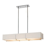 Exos Rectangular Linear Suspension in Sterling, Natural Anna Inner, Flax Outer by Hubbardton Forge