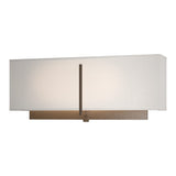 Exos Rectangular Wall Sconce in Bronze, Flax Shade by Hubbardton Forge