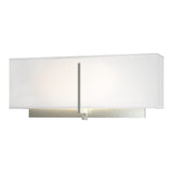 Exos Rectangular Wall Sconce in Vintage Platinum, Natural Anna Shade by Hubbardton Forge