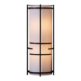 Extended Bars Wall Sconce, shown in Bronze, White Art Glass, by Hubbardton Forge