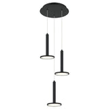 Extraterrestrial 3 Light Pendant Black By Matteo- Front View