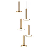 Extraterrestrial 5 Light Pendant Aged Gold Brass By Matteo