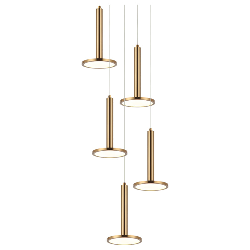 Extraterrestrial 5 Light Pendant Aged Gold Brass By Matteo