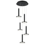 Extraterrestrial 5 Light Pendant Matte Black By Matteo- Front View