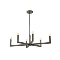 Ezra Small Six Light Linear - Black Oxide - by Hinkley
