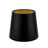 California 6 Arm Chandelier by Mullan Lighting - Black With Gold Inner fabric shade