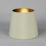 California Two Tier Chandelier by Mullan Lighting - Greige With Gold Inner fabric shade