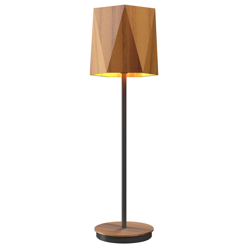 Facet Table Lamp Teak Small By Accord