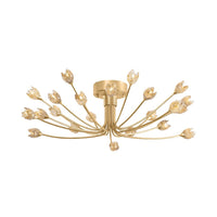 Falkirk Semi Flush - 30 Inch - Vintage Gold Leaf by Hudson Valley