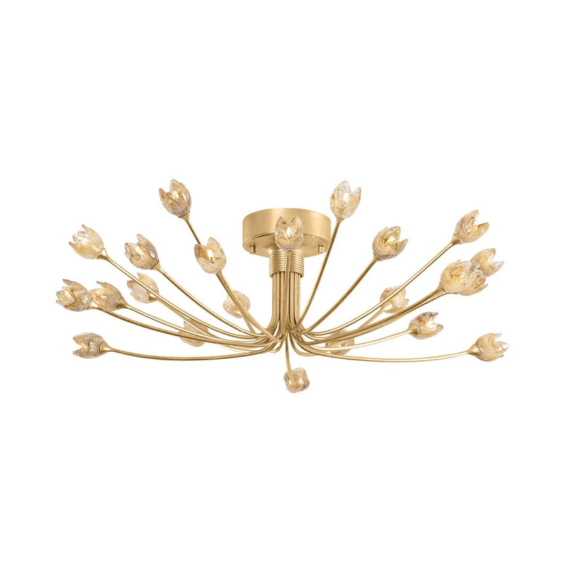 Falkirk Semi Flush - 30 Inch - Vintage Gold Leaf by Hudson Valley