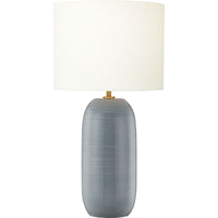 Fanny Slim Table Lamp — White Linen, Frosted Anglia | Frosted Anglia