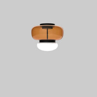 Faro Ceiling Light By Vistosi, Size: Small, Color: Amber, Finish: Matte Black