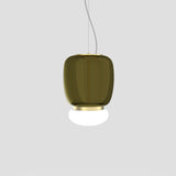 Faro Ceiling Light By Vistosi, Size: Medium, Finish: Brass, Color: Old Green