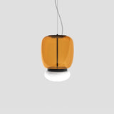 Faro Ceiling Light By Vistosi, Size: Medium, Finish: Matte Black, Color: Amber