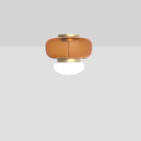 Faro Ceiling Light By Vistosi, Size: Small, Color: Amber, Finish: Brass