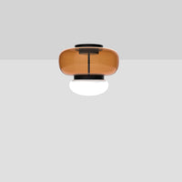 Faro Ceiling Light By Vistosi, Size: Small, Color: Amber, Finish: Matte Black