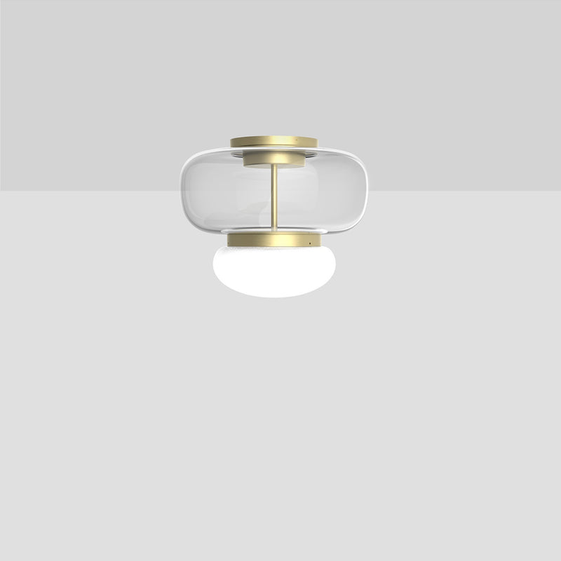 Faro Ceiling Light By Vistosi, Size: Small, Color: Crystal, Finish: Brass