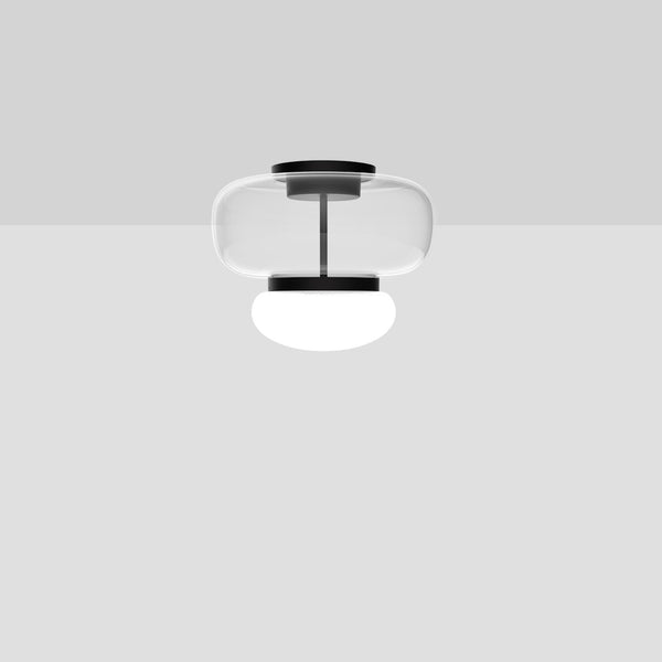 Faro Ceiling Light By Vistosi, Size: Small, Color: Crystal, Finish: Matte Black