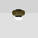 Faro Ceiling Light By Vistosi, Size: Small, Color: Old Green, Finish: Matte Black