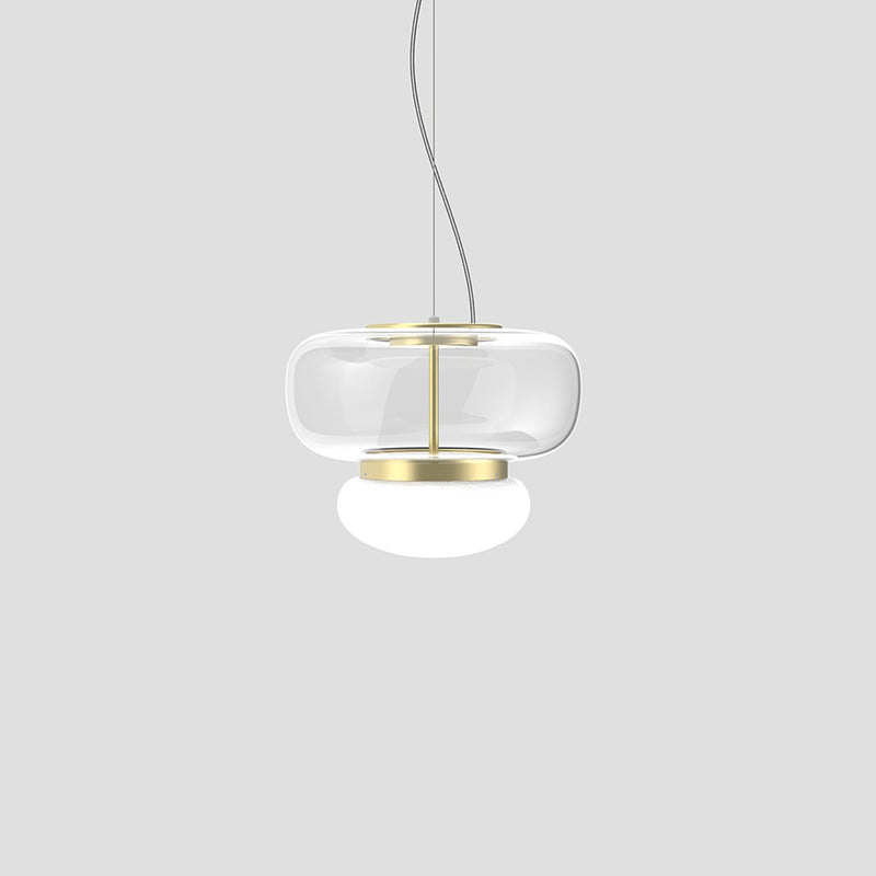Faro Ceiling Light By Vistosi, Size: Small, Finish: Brass, Color: Crystal