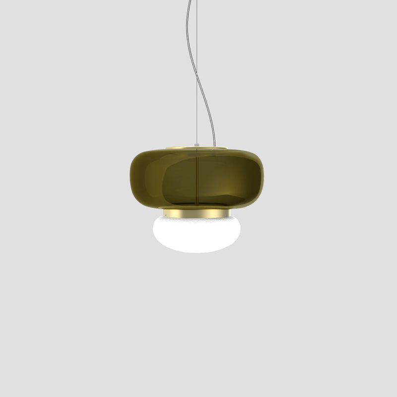 Faro Ceiling Light By Vistosi, Size: Small, Finish: Brass, Color: Old Green