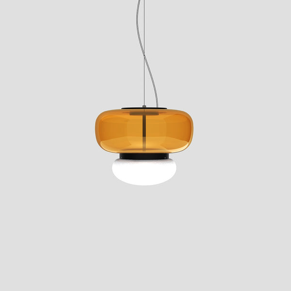 Faro Ceiling Light By Vistosi, Size: Small, Finish: Matte Black, Color: Amber