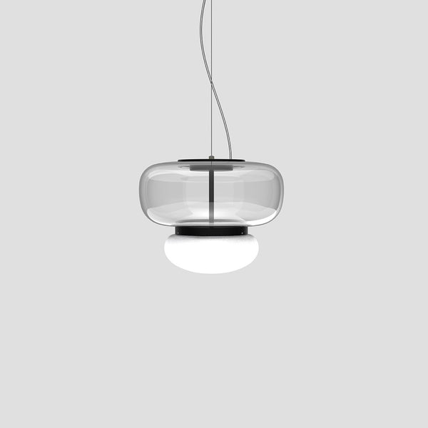 Faro Ceiling Light By Vistosi, Size: Small, Finish: Matte Black, Color: Crystal