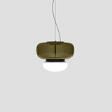 Faro Ceiling Light By Vistosi, Size: Small, Finish: Matte Black, Color: Old Green