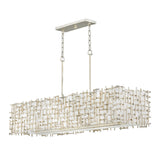Farrah Medium Eight Light Linear - Silver Leaf - by Fredrick Ramond