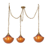 Farrah Multi Light Pendant — Brushed Gold/Amber