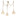 Farrah Multi Light Pendant Brushed Gold Glossy Ribbed Opal Glass By Alora - Front View