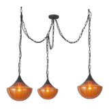 Farrah Multi Light Pendant — Matte Black/Amber