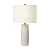 Feikudo Table Lamp — 15", White Linen, Glossy White