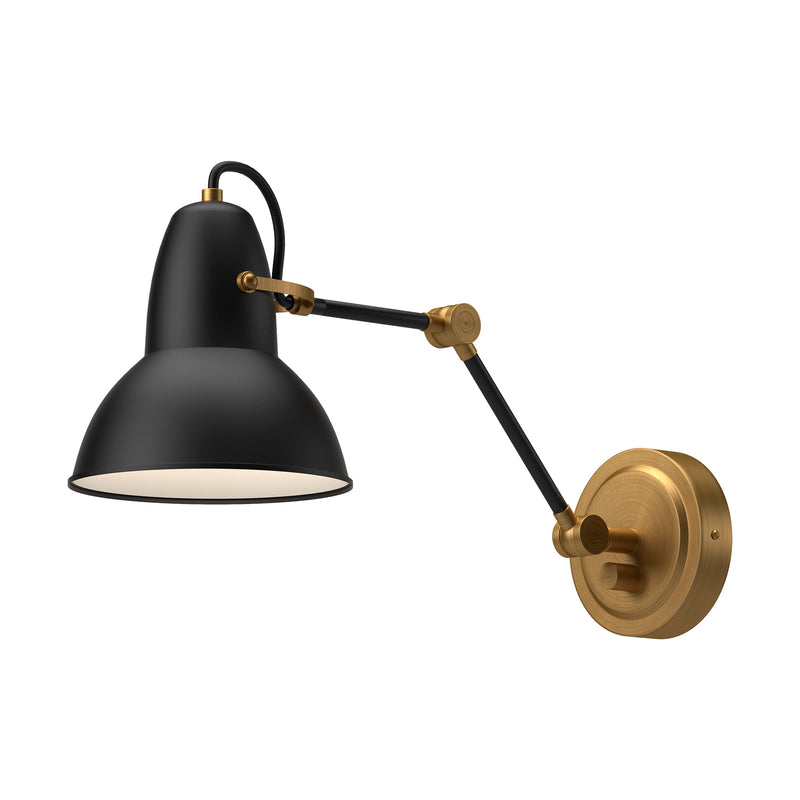 Felix Swing Arm Wall Sconce — Aged Gold/Matte Black