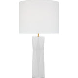Fernwood Table Lamp — 14", White Linen, Gloss White